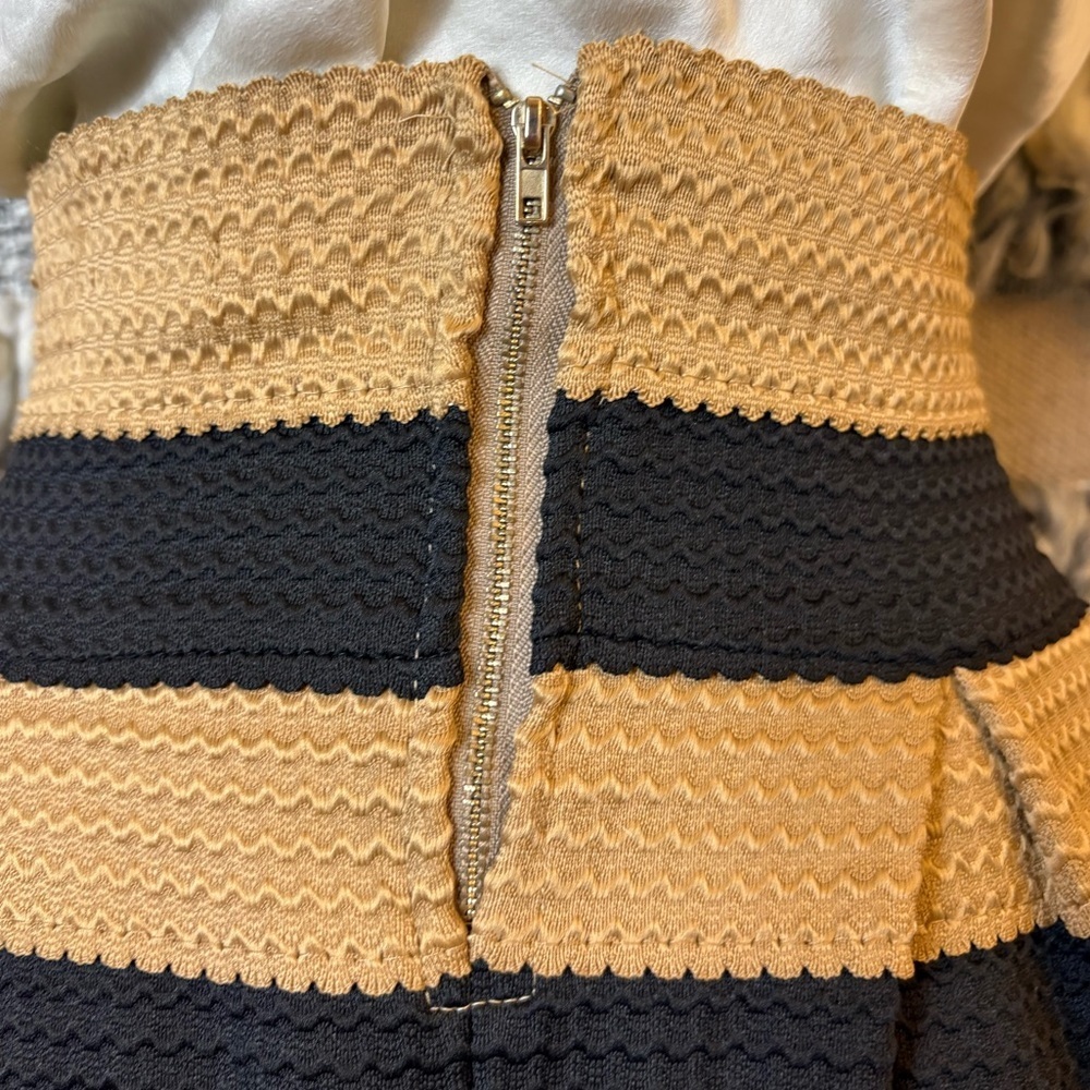 Neslay Designer Stylish Black and Tan Striped Skirt - Picture 12 of 16